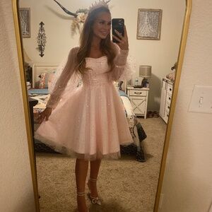 Pink Glinda poofy dress with sparkle stars